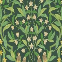 Jasmine and Serin Symphonu Wallpaper - Yellow and Leaf Green/Forest Green